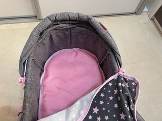 Carrito Muñecas Arias Gris Estrellas Rosa