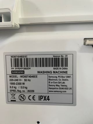 Lavasecadora Samsung Blanca comprada hace 6 meses!