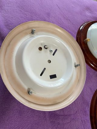 Lámparas de techo madera y cristal (3 uds)