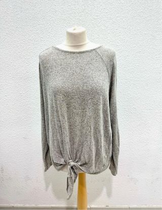 Jersey gris jaspeado nudo manga larga XL