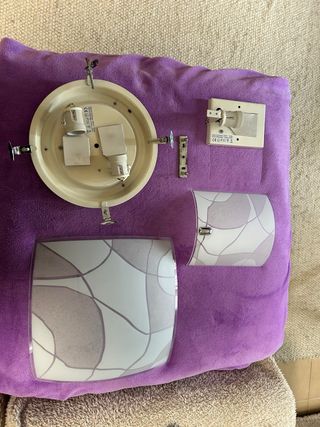 Lámpara techo y aplique pared cristal