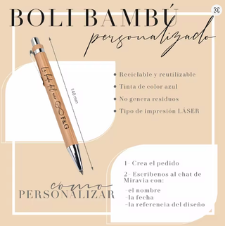 Bolígrafo de bambú personalizado