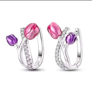 Parure gioielli argento 925 tulipano