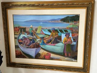 Quadro Paolo Canetti - Scena di pesca