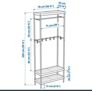 Estante perchero de metal blanco