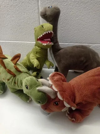 Set 4 Peluche Dinosauri