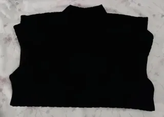 Jersey fino canalé negro