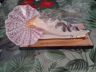 Figura bailarina porcelana dorada