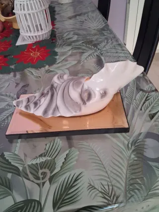 Figura bailarina porcelana dorada