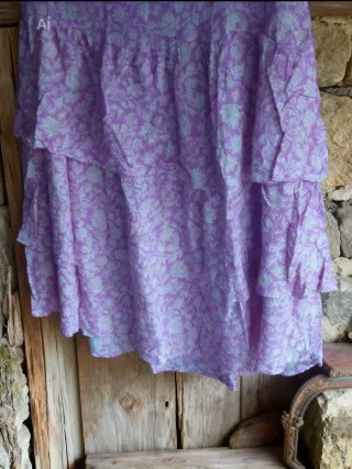 Falda larga Natura, rosa y blanca, Nueva