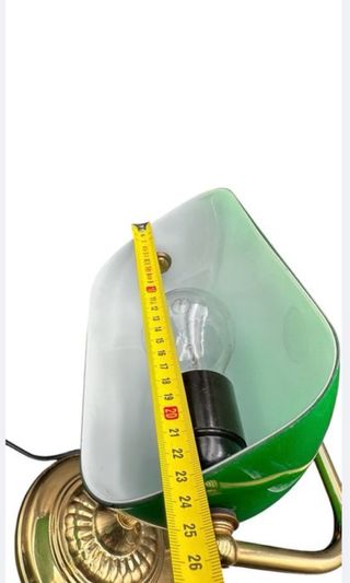Lampada Banker Ottone Vetro Verde Vintage