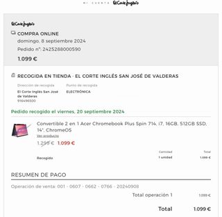 Acer Spin 714 Chromebook Plus i7 OPORTUNIDAD