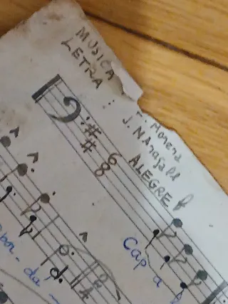 Partitura manuscrita JATIVA Morera y Maragall