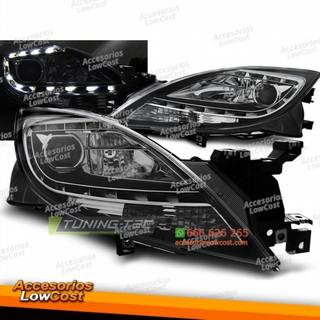 FAROS DELANTEROS PARA MAZDA 6 II 10-12 NEGROS LUZ