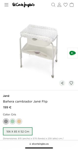 Bañera Cambiador de bebé Jane Flip