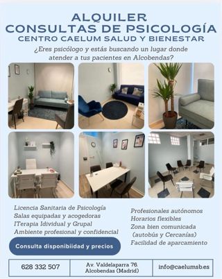 Alquiler salas para consulta de psicología.