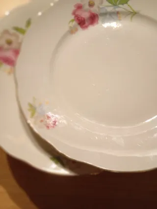 6 piatti porcellana disegno floreale vintage