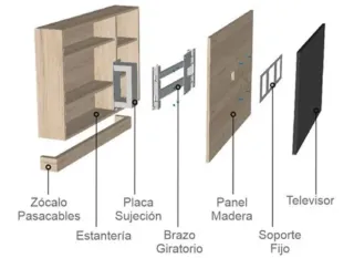 Mueble TV de color wengue