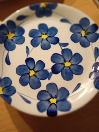 6 Piatti Vintage Fiori Blu