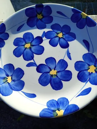 6 Piatti Vintage Fiori Blu