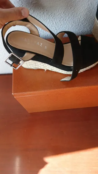 Sandalias cuña negras talla 39