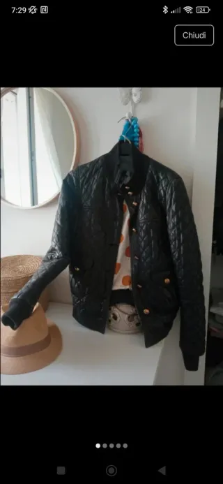 Giubbotto in pelle trapuntato