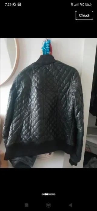 Giubbotto in pelle trapuntato