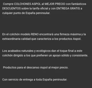 Colchón Aspol Reno 150x200x26 Firmeza Alta