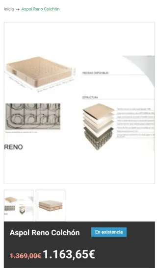 Colchón Aspol Reno 150x200x26 Firmeza Alta