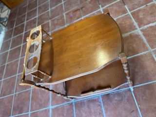 Camarera madera ruedas doble bandeja