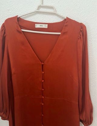 Vestido midi Mango rojo