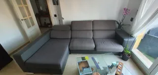 Sofá chaise longue gris