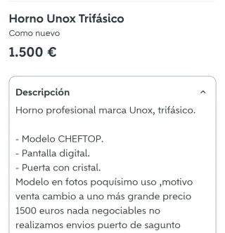 Horno Profesional Unox Trifásico