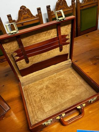 Maletín Vintage Ejecutivo Tela y Cuero