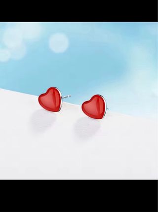 Parure gioielli argento 925 cuoricino rosso