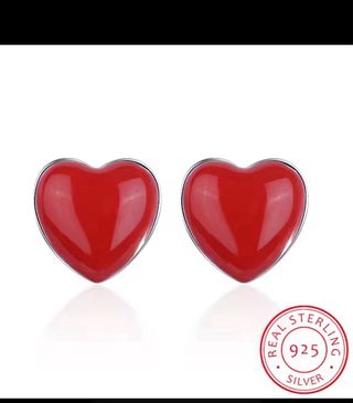Parure gioielli argento 925 cuoricino rosso