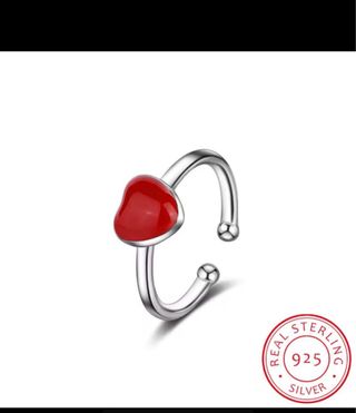 Parure gioielli argento 925 cuoricino rosso