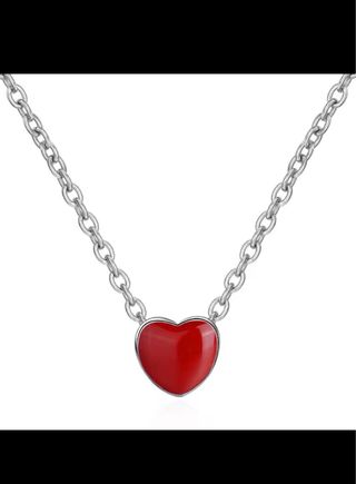 Parure gioielli argento 925 cuoricino rosso