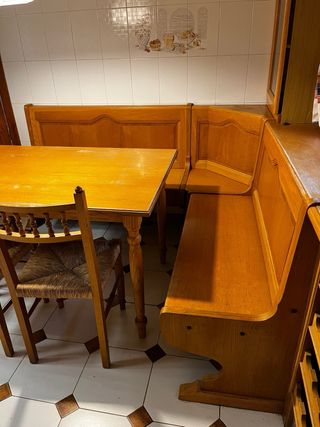 Conjunto cocina/comedor madera rústico