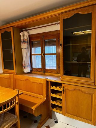 Conjunto cocina/comedor madera rústico