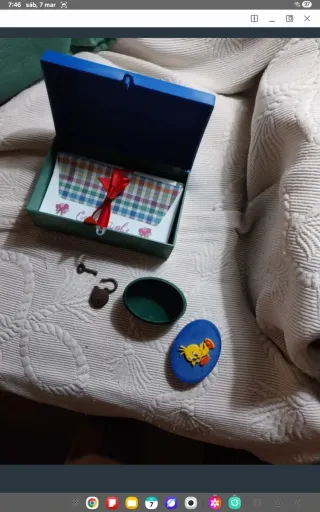 Joyero Vintage Azul y Verde