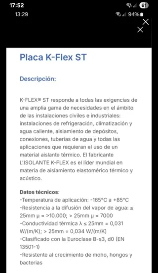 Rollo Aislante Kaiflex 19mm Kflex x metros