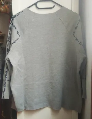 Jersey Zara Gris Detalles Cuentas/83%Algodón