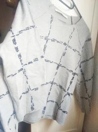 Jersey Zara Gris Detalles Cuentas/83%Algodón