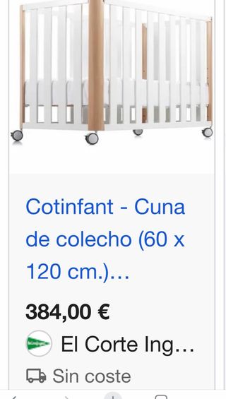 Cuna de colecho Cotinfant 120x60 + colchón