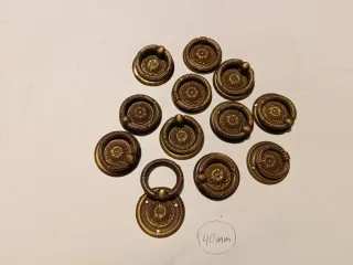 Lote 11 Tiradores Latón Vintage Flor