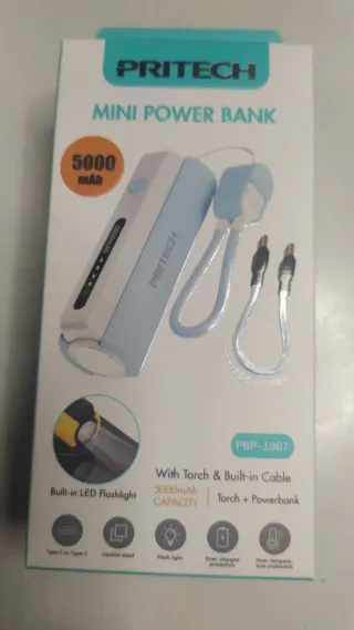 Batería Externa 5000mAh PRITECH con Linterna