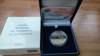 10 Euros Plata España 2002 Luis Cernuda