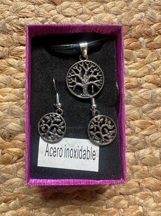 Conjunto Collar y Pendientes Árbol Vida
