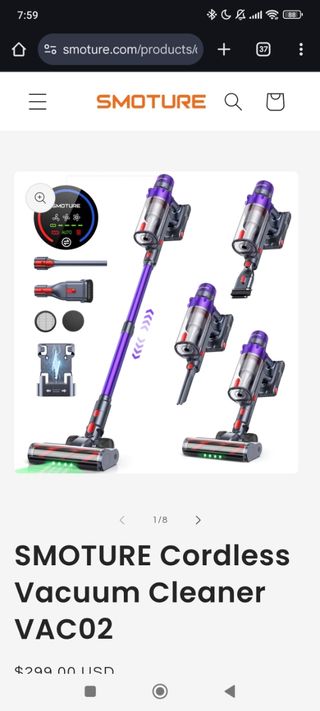 Aspiradora de mano Smoture Cordless VAC02